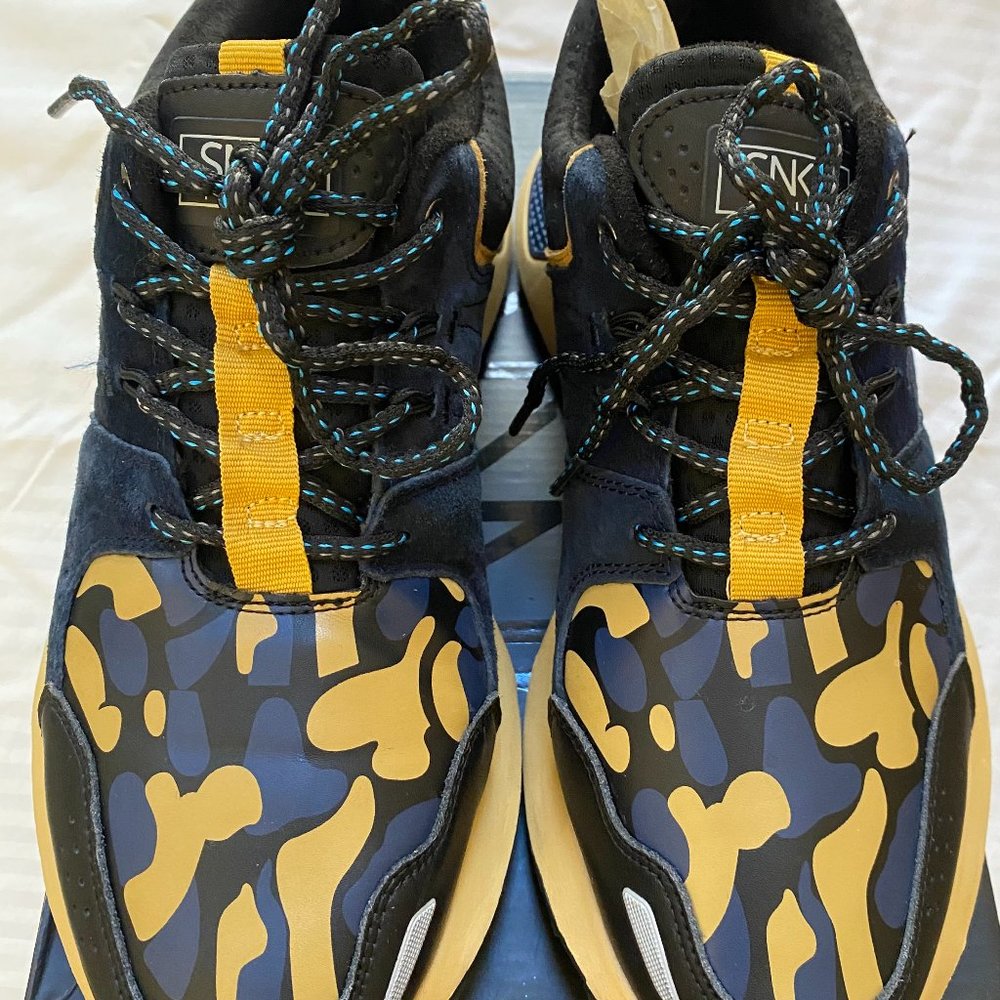 SNKR Project- Duane Sneakers (Navy/Black/Yellow Camo) - MEN 11 (45)
